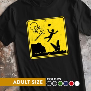 Vorsicht Alligatoren lustiges Gefahrenschild Fahrrad Unisex T-Shirt