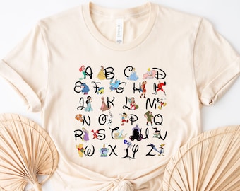 Disney Alphabet Teacher T-Shirt, ABC Back To School Tee