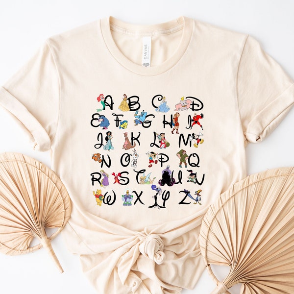Disney Alphabet Teacher T-Shirt, ABC Back To School Tee
