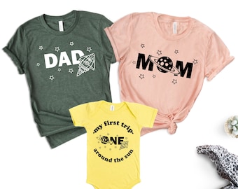 My First Trip Around The Sun Birthday Shirts, Sun Birthday Family Matching Tees, Cute Matching Family Shirts, First Trip 1st Birthday Outfit