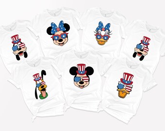 Disney Mickey & Friends 4th of July T-Shirts, Patriotic American Shirts