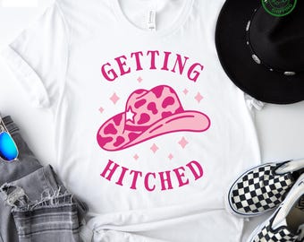 Cowgirl Bachelorette Party Shirts – Getting Hitched & Rowdy Tees