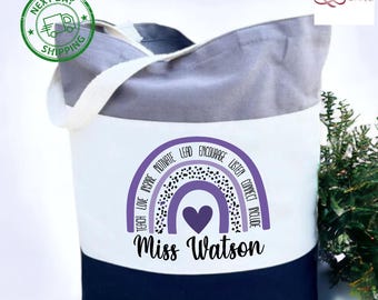 Personalized Teacher Tote Bag – Custom Canvas Gift for Educators