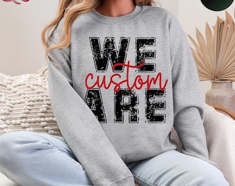 Custom Mascot Sweatshirt, Personalized School Team Spirit Sweatshirt