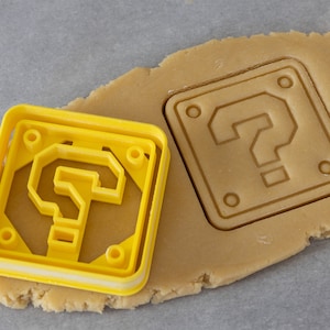 Super Mario Question Mark Block Cookie Cutter with Imprint