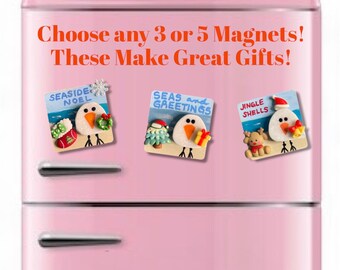 Handmade Seagull Rock Magnets: Coastal Christmas Stocking Stuffer