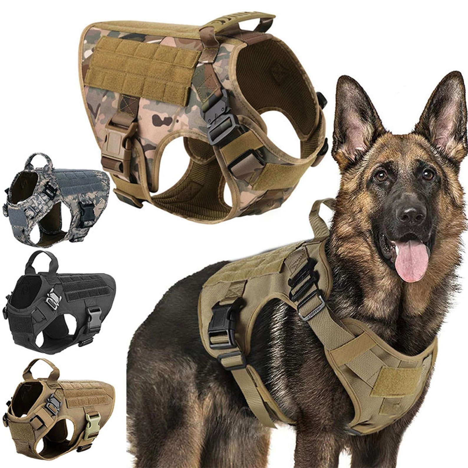Tactical K9 Vest Military Dog Harness Pet Training Harness Etsy