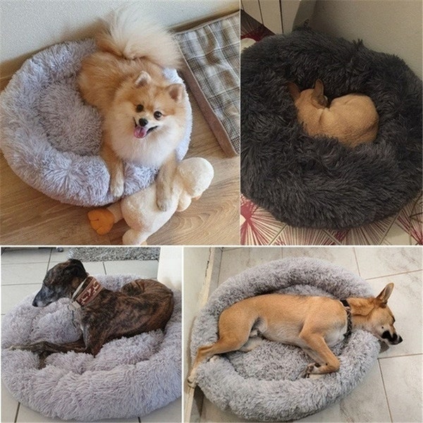 Calming Donut Bed For Dogs / Comfortable & Quality Anti-Anxiety Dog Beds / fit for dogs and cats