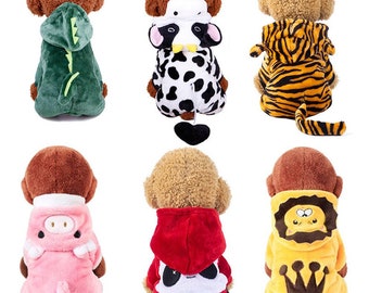 Super Cute Pet Dog Animal Clothing / Soft Warm Fleece Dog Jumpsuit / FREE SHIPPING