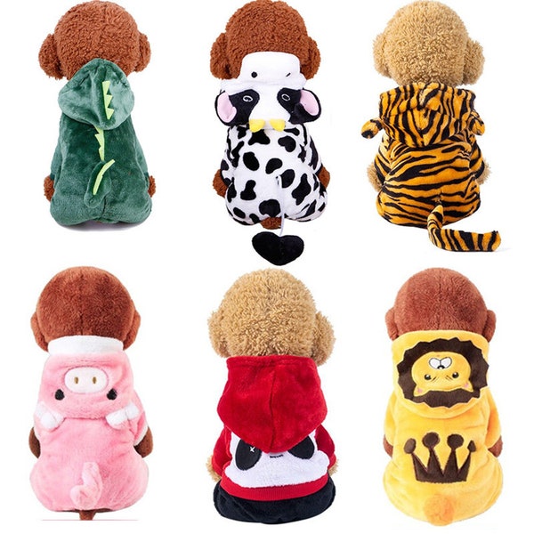 Super Cute Pet Dog Animal Clothing / Soft Warm Fleece Dog Jumpsuit / FREE SHIPPING