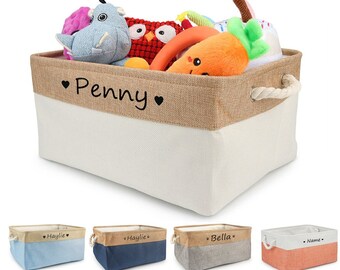 Personalized Doggy Toy Basket / Customizable Storage Solution / Cute & Adorable Pup Basket