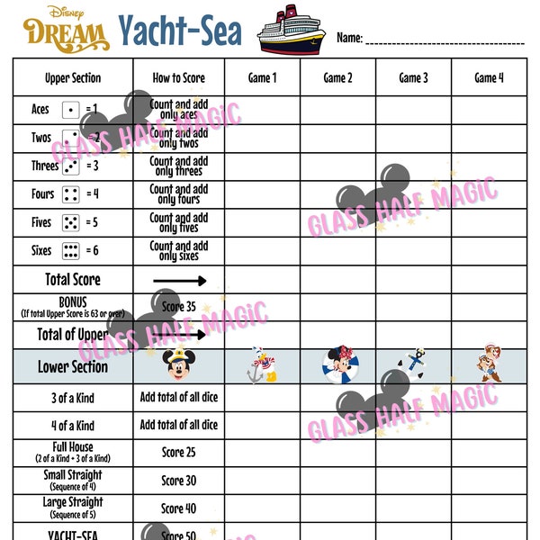 Yacht - Sea Scorecard for Fish Extender Gift - Rêve