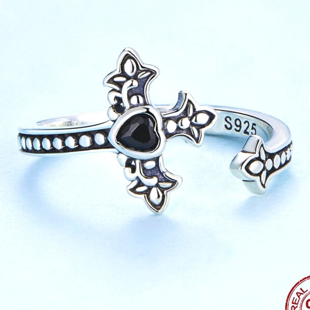 Dainty Cross Faith Ring Sideways Cross Ring Christian Ring Etsy