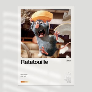 Ratatouille Movie Poster | High quality Poster print | Wall Decor | Mid-Century design Poster print | Digital Poster