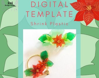 EASY Shrinky Dink Christmas Poinsettia Digital Template - Ornaments - Christmas Craft