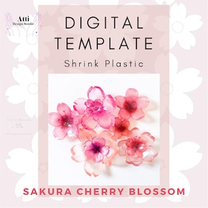 EASY Shrinky Dink Sakura Cherry Blossom Digital Template image 1