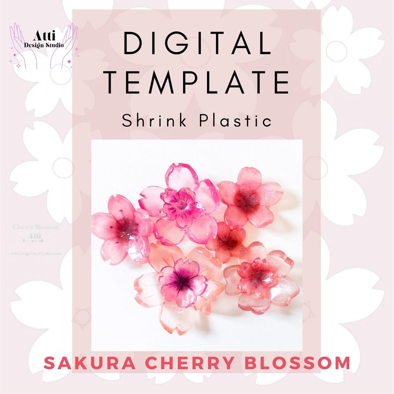 EASY Shrinky Dink Sakura Cherry Blossom Digital Template image 1