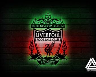 Liverpool Led Lighted Wall Sign, Led Premier League Football Decor
