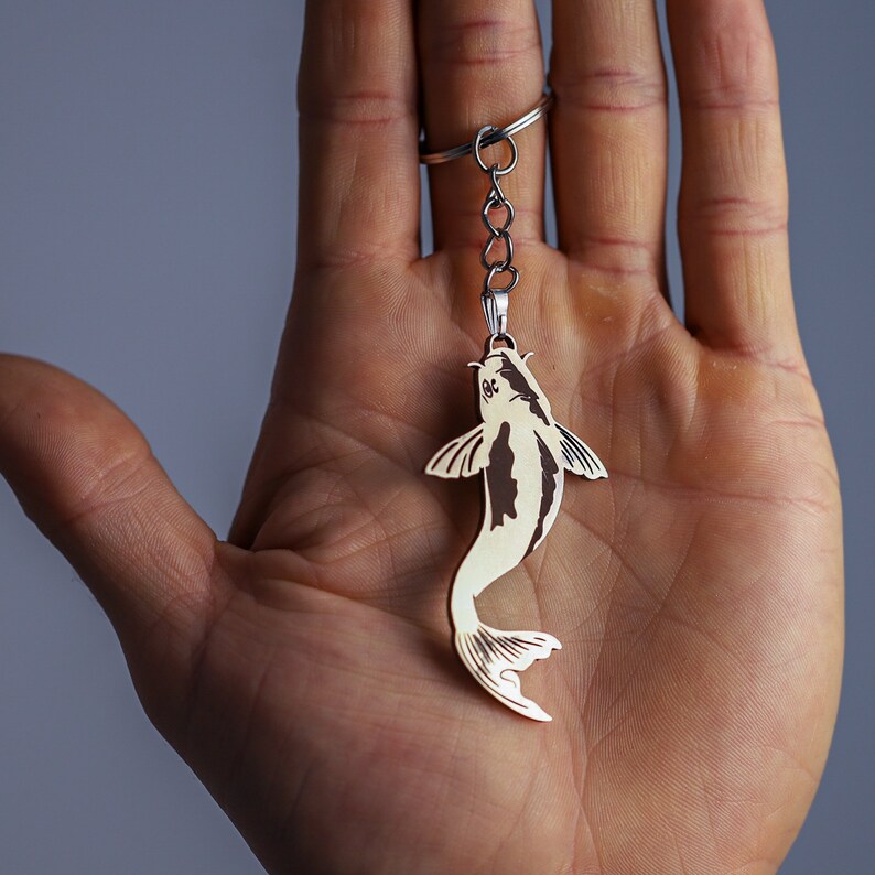 Koi Fish Keychain Japanese Jet Tag Handmade Anime Art Etsy