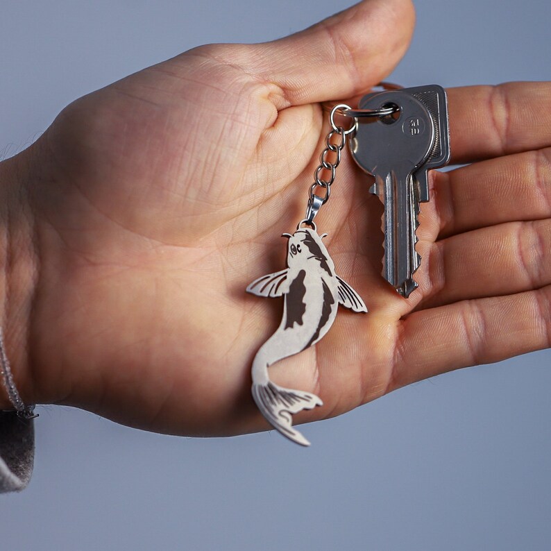 Koi Fish Keychain Japanese Jet Tag Handmade Anime Art Etsy