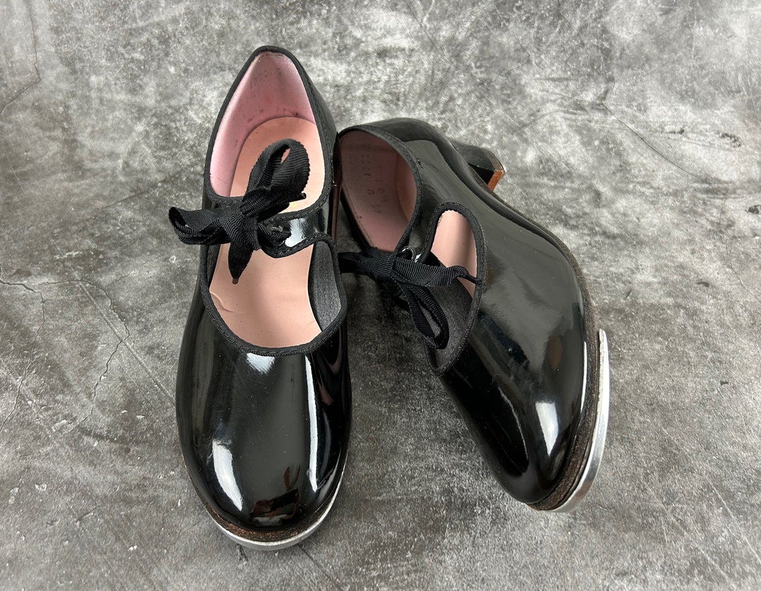 Capezio Tap Shoes Black With Original Ribbon Laces and Metal Etsy
