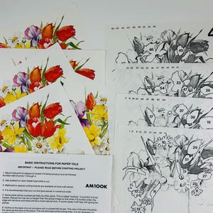 Ensemble de deux impressions artistiques en 3 dimensions avec des fleurs dans des arrosoirs, un objet artisanal de style européen et une décoration murale rétro Artisanat vintage amusant