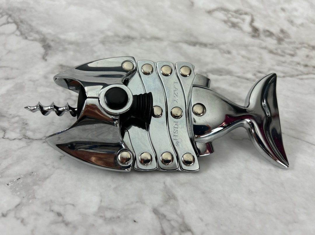 The Original Lazy Fish Corkscrew Wine Opener by Bachana Made Etsy