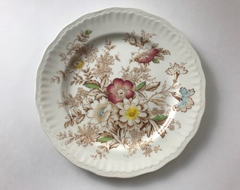 Swinnertons 7 3/4" Plate "Montrose" Floral Colourful Pattern Collectible Dishes Staffordshire England Vintage Home Decor