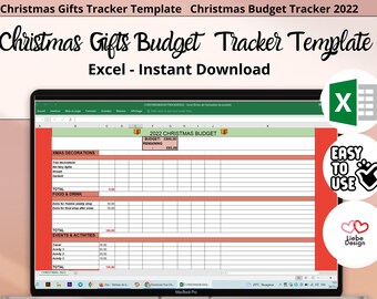 Christmas Excel Template Etsy