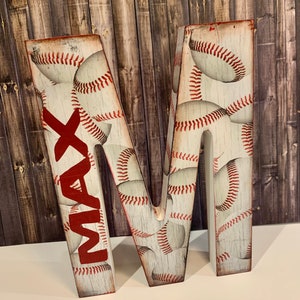 Vintage Baseball free standing block chunky letter