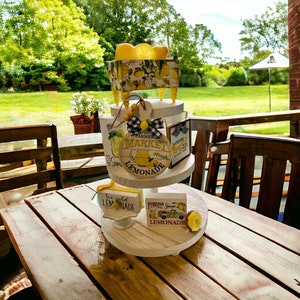 Lemon Tiered Tray Decor