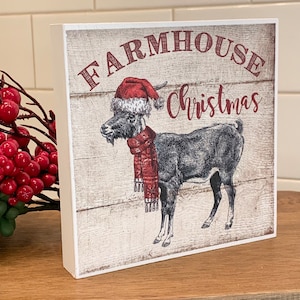 Vintage Inspiriertes Weihnachtstablett Dekor/Weihnachtsregalsitter/Weihnachtsholzschild-Dekor