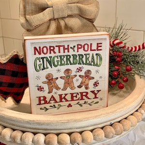 Christmas tiered tray decor, Christmas shelf sitter, Vintage inspired Christmas sign