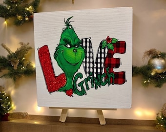 Christmas tiered tray decor….Merry Grinchmas shelf sitter…Love Grinch