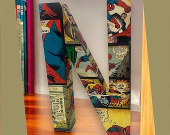 Spider-Man free standing shelf sitter block letters… Superhero shelf wall letters