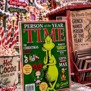 Grinch - Time Magazine’s Person of the Year Glass Block Decor