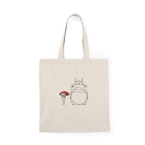 Tote Bag, Totoro Cute Studio Ghibli Carry-On Daily Errands, Neighbor, Nature Lover, Gift, Shopping Bag, Reusable Grocery Bag