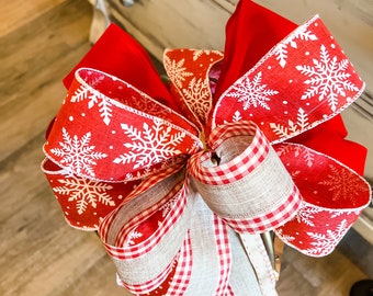 Single Snowflake Lantern/Tree Topper Bow