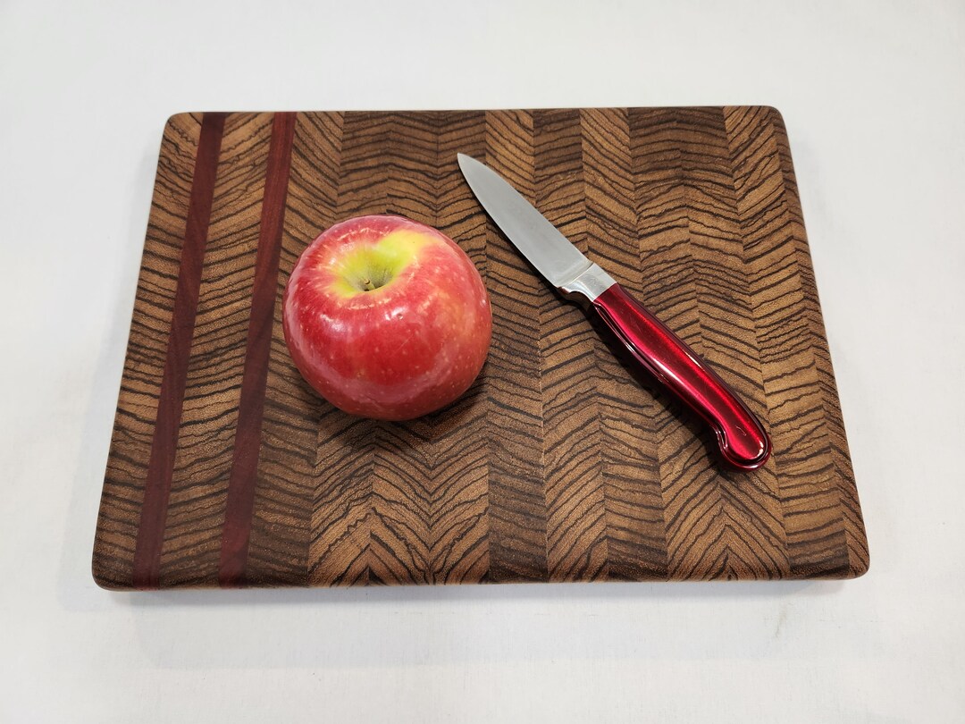 Zebrawood Cutting Board With Padauk Accents Etsy