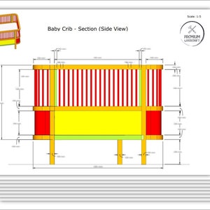 Drawings - Premium WoodCraft Baby Crib
