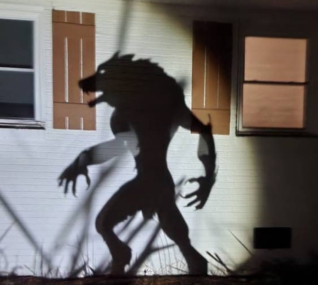 Shadow Casting Werewolf Lawn Ornament, Werewolf Decoration for