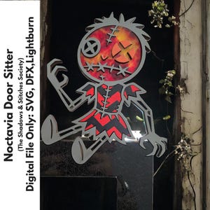 Creepy Doll Door Sitter: Gothic Halloween Ornament (SVG Digital File)