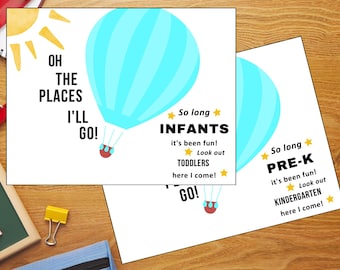 Oh the Places You’ll Go Hot Air Balloon Handprint Art | Dr. Seuss Inspired Printable for Infants, Pre-K & Kindergarten