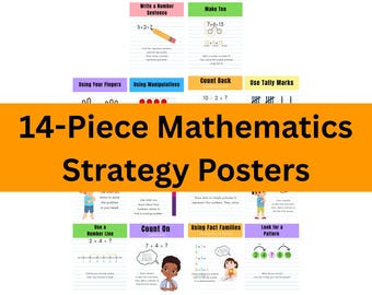 Math Strategies Posters | 14 Classroom Posters Set | Problem Solving & Math Skills Printable