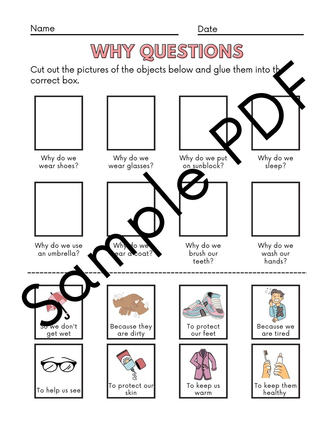 Why Questions Speech Therapy Worksheets PDF Etsy