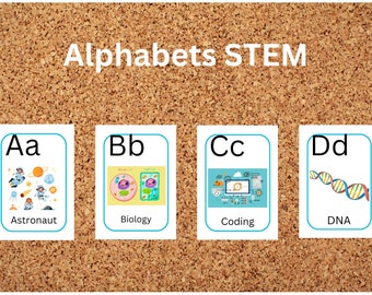Digital Download STEAM Alphabets Classroom Decor and Spanish/English Numbers 1-20