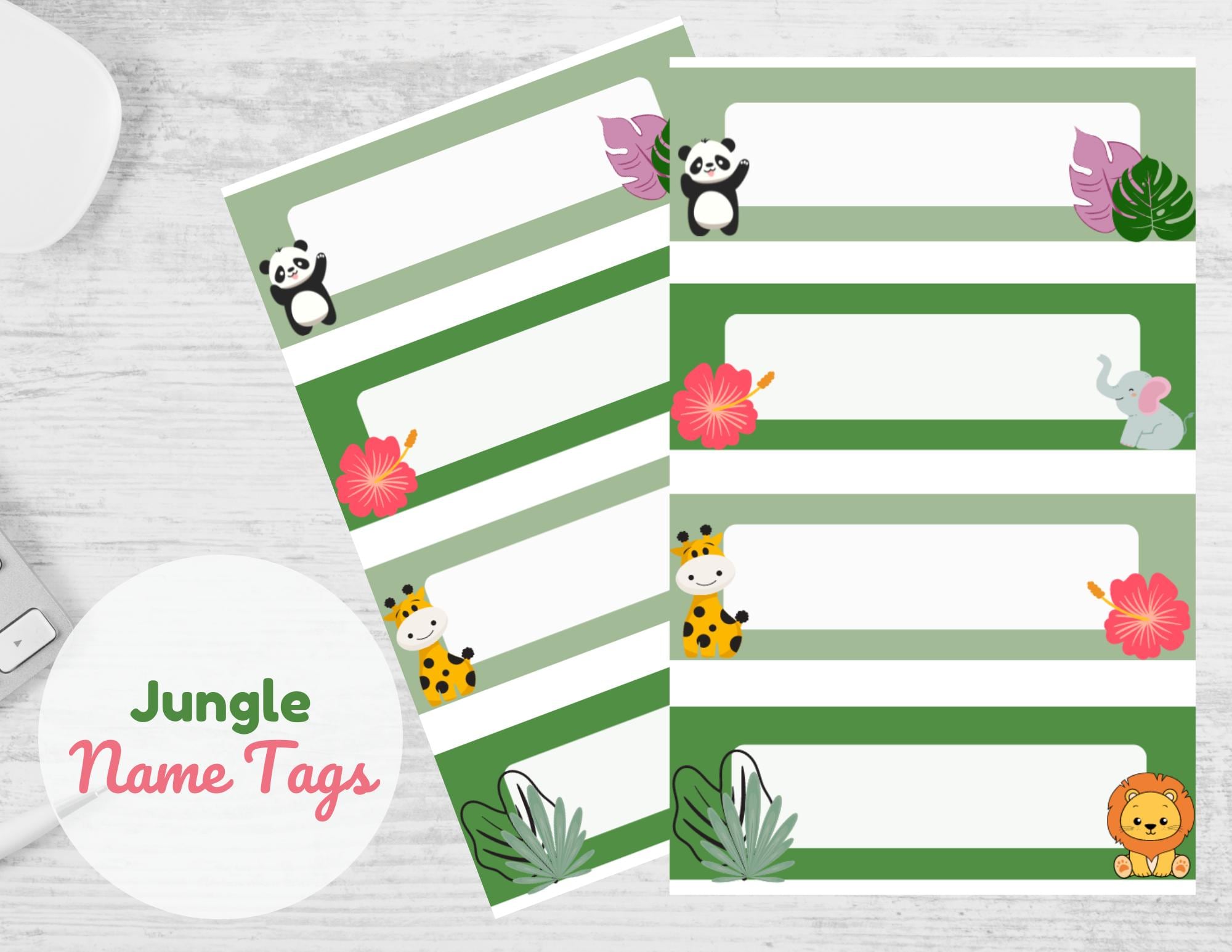 digital download|the jungle name tags|classroom name tags - etsy