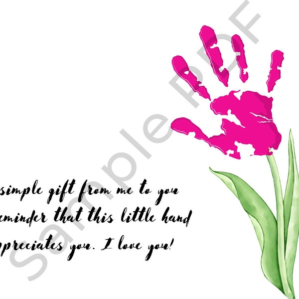 Flower handprint art, Mother's Day Birthday, Aunt Teacher's gift ideas, Baby toddler kid craft, Preschool Homeschool activity