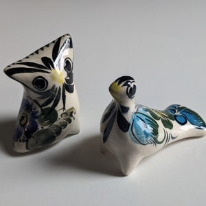 Tonala Mexican Ceramic Bird & Owl Hand Painted Folk Art