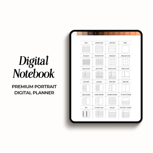 Digital Notebook, Goodnotes Notebook, Digital Note-Taking Planner, Daily Agenda, Daily Academic Planner, Student Journal, Notebook Templates